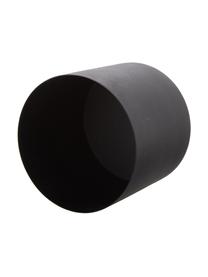 Petit cache-pot noir sur pied Pedestal, 2 élém., Métal, laqué, Noir, Lot de différentes tailles