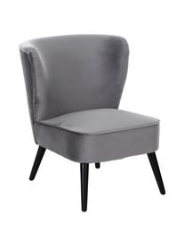 Samt-Cocktailsessel Robine in Grau, Bezug: Samt (Polyester) 30.000 S, Samt Grau, B 63 x T 73 cm