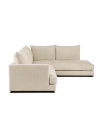 Hoekbank Tribeca, Bekleding: polyester De hoogwaardige, Frame: massief grenenhout, Poten: massief gelakt beukenhout, Geweven stof lichtbeige, B 274 x D 192 cm, hoekdeel rechts