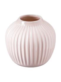 Kleine handgefertigte Design-Vase Hammershøi in Rosa, Porzellan, Rosa, Ø 14 x H 13 cm