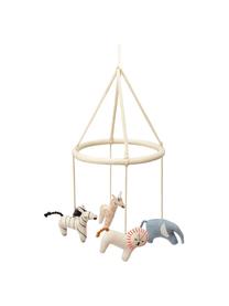 Babymobile Safari aus Bio-Baumwolle, Beige, Mehrfarbig, 19 x 86 cm