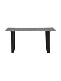 Stół do jadalni z blatem o wyglądzie marmuru Davidson, Blat: szkło, Nogi: metal powlekany, Czarny, o wyglądzie marmuru, S 160 x G 90 cm