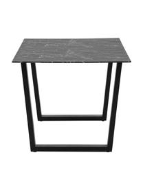 Stół do jadalni z blatem o wyglądzie marmuru Davidson, Blat: szkło, Nogi: metal powlekany, Czarny, o wyglądzie marmuru, S 160 x G 90 cm