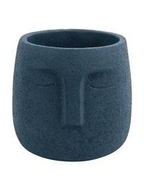 Kleine betonnen plantenbak Face in donkerblauw, Beton, Donkerblauw, Ø 12,5 x H 14 cm