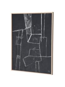 Ingelijste canvas print Brutalism, Frame: essenhout, Zwart, wit, B 60 x H 80 cm