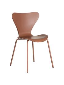 Kunststoffen stoelen Pippi, 2 stuks, Polypropyleen, metaal, Bruin, B 47 x D 50 cm