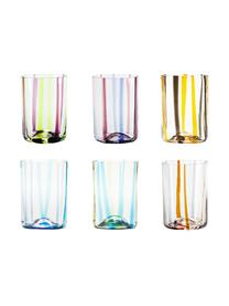 Vasos de vidrio soplado artesanalmente Tirache, 6 uds., Vidrio, Multicolor, Ø 7 x Al 10 cm, 350 ml