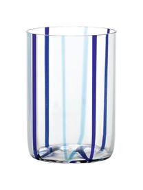 Mundgeblasene Wassergläser Tirache mit bunten Streifen, 6er-Set, Glas, Mehrfarbig, Ø 7 x H 10 cm, 350 ml