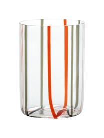 Sada ručně foukaných sklenic s barevnými proužky Tirache, 6 dílů, Sklo, Více barev, Ø 7 cm, V 10 cm, 350 ml