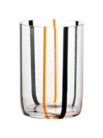 Mundgeblasene Wassergläser Tirache mit bunten Streifen, 6er-Set, Glas, Mehrfarbig, Ø 7 x H 10 cm, 350 ml