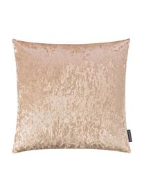 Fluwelen kussenhoes Shanta met glinsterende vintage patroon, 100% polyester fluweel, Champagnekleurig, 50 x 50 cm