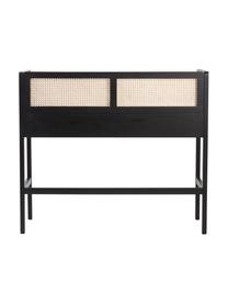 Scrivania con intreccio viennese Kimpton, Intreccio viennese: rattan, Nero, Larg. 116 x Alt. 42 cm