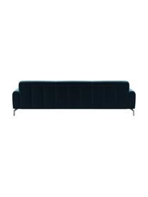 Sofa z aksamitu Puzo (3-osobowa), Tapicerka: 100% aksamit poliestrowy,, Nogi: metal lakierowany, Ciemny niebieski, S 240 x G 84 cm