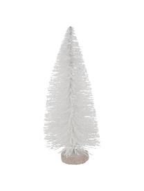 Sapin de Noël décoratif blanc Glitzy, 2 élém., Plastique, Blanc, Ø 7 x haut. 15 cm