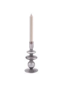 Candelabro grigio in forma organica Art, Vetro, Grigio, Ø 9 x Alt. 20 cm