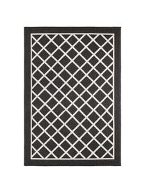 Vnitřní a venkovní oboustranný koberec s diamantovým vzorem Sydney, Černá, krémová