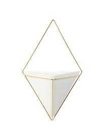 Macetero de pared Trigg, Recipiente: cerámica, Blanco, dorado, An 23 x Al 38 cm