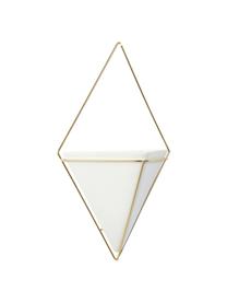 Macetero de pared Trigg, Recipiente: cerámica, Blanco, dorado, An 23 x Al 38 cm