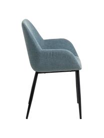 Chaise à accoudoirs bleue Kona, 2 pièces, Tissu bleu