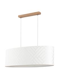 Grande suspension ovale moderne Punto, Blanc, couleur argentée