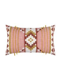 Poszewka na poduszkę Puebla, 100% bawełna, Blady różowy, żółty, ciemny czerwony, biały, S 30 x D 50 cm