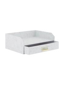 Organizer da ufficio Walter, Organizer: solido, cartone laminato, Bianco marmorizzato, Larg. 33 x Alt. 13 cm