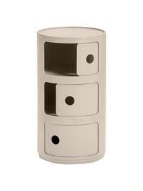 Contenitore di design con 3 cassetti Componibili Bio, 100% biopolimero da materie prime rinnovabili, Beige opaco, Ø 32 x Alt. 59 cm