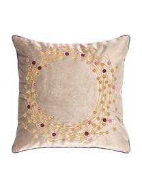 Housse de coussin Noël 45x45 velours Circle, Couleur sable, couleur dorée