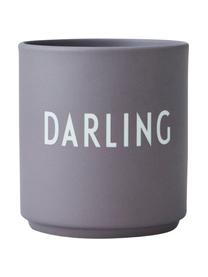 Designový pohárek s nápisem Favourite DARLING, Matná tmavě fialová, bílá