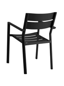 Chaise de jardin empilable noir Delia, Aluminium, revêtement par poudre, Noir, larg. 55 x prof. 55 cm