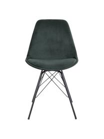 Sedia imbottita in velluto Oslo 2 pz, Gambe: metallo rivestito, Verde, Larg. 48 x Alt. 55 cm