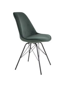 Krzesło tapicerowane z aksamitu Oslo, 2 szt., Tapicerka: aksamit poliestrowy, Nogi: metal powlekany, Zielony, S 48 x G 55 cm