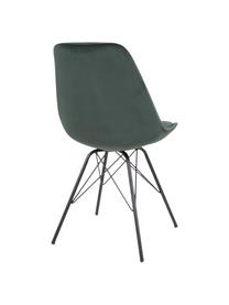 Sedia imbottita in velluto Oslo 2 pz, Gambe: metallo rivestito, Verde, Larg. 48 x Alt. 55 cm