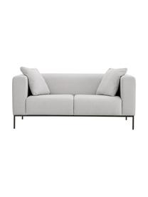 Sofa Carrie (2-Sitzer) mit Metall-Füssen, Bezug: Polyester 50.000 Scheuert, Gestell: Spanholz, Hartfaserplatte, Webstoff Grau, B 176 x T 86 cm