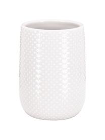 Vaso cepillo de dientes de gres Dotty, Gres, Blanco, Ø 8 x Al 11 cm