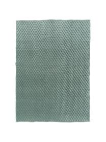 Copriletto trapuntato in velluto Cosima, Retro: cotone, Verde salvia, Larg. 160 x Lung. 220 cm (per letti da 120 x 200 cm)