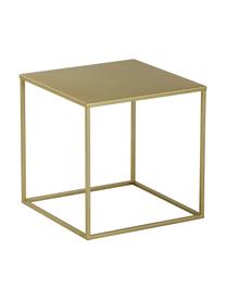 Tavolino in metallo dorato Stina, Metallo verniciato a polvere, Dorato opaco, Larg. 45 x Alt. 45 cm