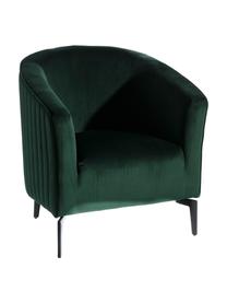 Fotel koktajlowy z aksamitu Babsy, Tapicerka: 100% aksamit poliestrowy,, Nogi: metal, Ciemny zielony, S 62 x G 72 cm