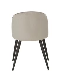 Krzesło tapicerowane z aksamitu Amy, 2 szt., Tapicerka: aksamit (poliester) Dzięk, Nogi: metal malowany proszkowo, Szary aksamit, S 51 x G 55 cm
