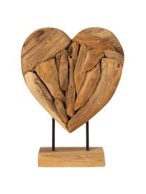 Groot decoratief object Heart, Hout, Bruin, B 30 x H 40 cm