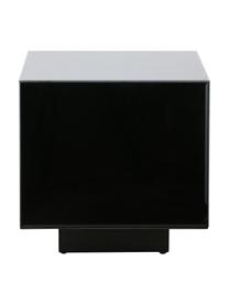 Table d'appoint verre miroir noir Block, Noir, larg. 40 x haut. 40 cm