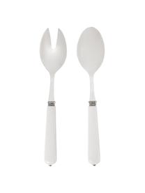 Cubiertos para ensalada Lucie, 2 pzas., Acero inoxidable, plástico, Acero, blanco, L 26 cm