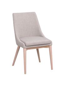 Chaise rembourrée scandinave Bea, Gris clair, bois de chêne