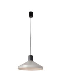 Scandi hanglamp Kombo in grijs, Lampenkap: gecoat metaal, Decoratie: gecoat metaal, Baldakijn: gecoat metaal, Grijs, zwart, Ø 40 x H 21 cm