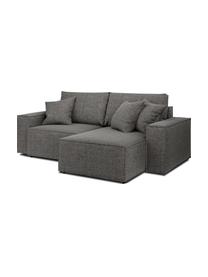 Sofá rinconera cama Melow (3 plazas), con espacio de almacenamiento, Tapizado: 100% poliéster Alta resis, Asiento: espuma fría, espuma de po, Estructura: madera dura, madera bland, Patas: plástico, Tejido gris, An 250 x F 150 cm