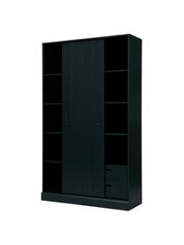 Schrank Move mit 1 Schiebetür in Schwarz, Kiefernholz, lackiert, Schwarz, B 120 x H 200 cm