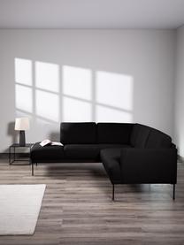 Hoekbank Fluente met metalen poten, Bekleding: 100% polyester. Met 40.00, Frame: massief grenenhout, FSC-g, Poten: gepoedercoat metaal., Geweven stof donkergrijs, B 221 x D 200 cm, hoekdeel links