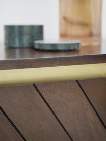 Credenza in legno massello Karl, Piedini: metallo verniciato a polv, Legno di mango, dorato, Larg. 165 x Alt. 61 cm