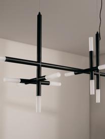Grande suspension LED noire Gratia, Noir, larg. 90 x haut. 90 cm