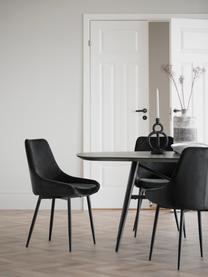 Krzesło tapicerowane z aksamitu Sierra, 2 szt., Tapicerka: 100% aksamit poliestrowy, Nogi: metal lakierowany, Czarny aksamit, S 49 x G 55 cm